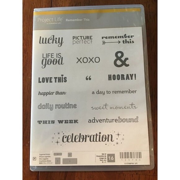Stampin’ Up! REMEMBER THIS 16 Stamps photopolymer Scrapbooking Memories Cards - Picture 1 of 2